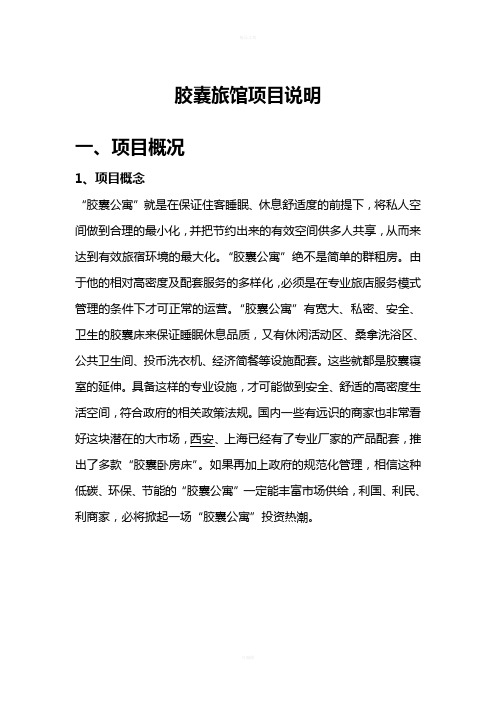 胶囊旅馆项目说明
