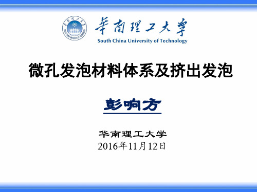 微孔发泡材料体系及挤出发泡(华南理工大学彭响方)20161112