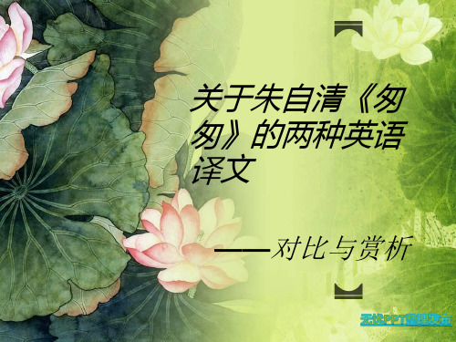 关于朱自清《匆匆》的两种英语译文对比与分析