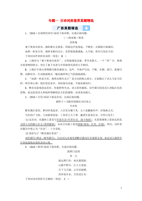 广西专用2019中考语文二轮新优化专题一古诗词曲鉴赏真题精选20190119331