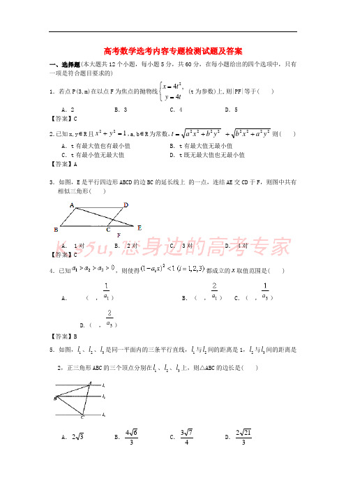 广东省江门市2018高三数学一轮复习专项检测试题20