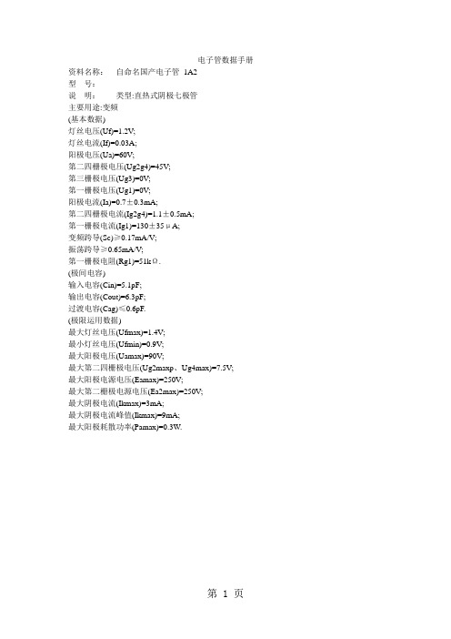 电子管数据手册共116页文档