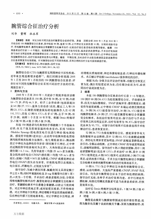 腕管综合征治疗分析
