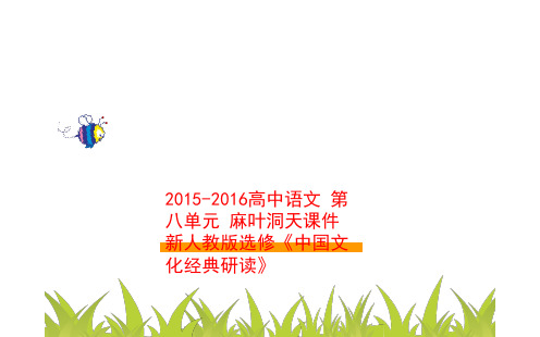 2015-2016高中语文 第八单元 麻叶洞天课件 新人教版选修《中国文化经典研读》