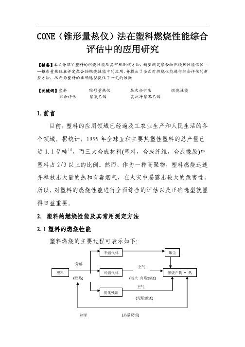 CONE(锥形量热仪)法在塑料燃烧性能综合评估中的应用研究