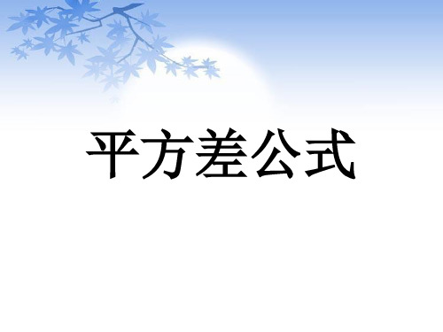初中数学  平方差公式