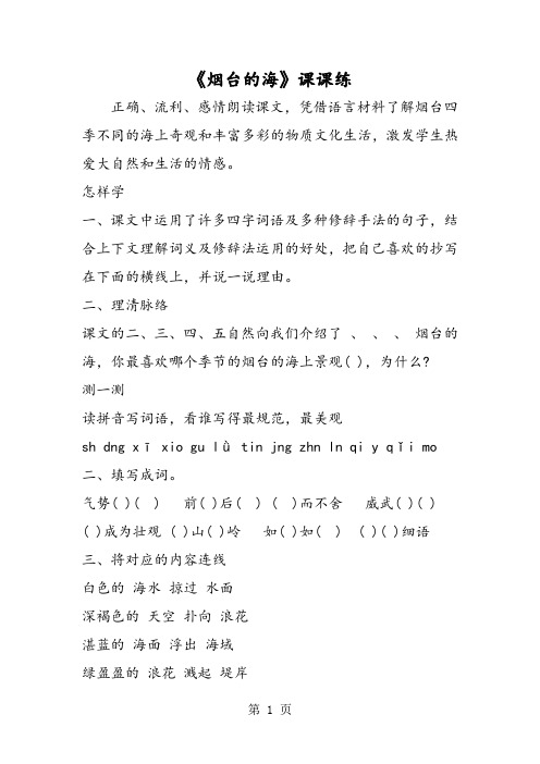 《烟台的海》课课练-文档资料