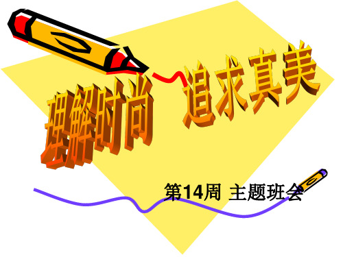 初中主题班会--理解时尚追求真美