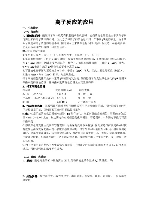离子反应的应用