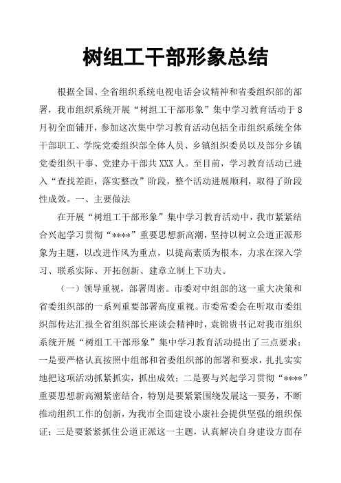 树组工干部形象总结
