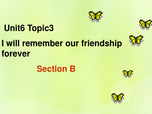 九年级英语下册Unit6 Topic3IwillrememberourfriendshipforeverSectionB课件1新版仁爱版
