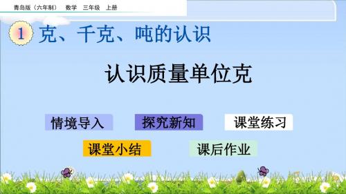 最新青岛版(六年制)三年级上册数学优质课件 1.1 认识质量单位克