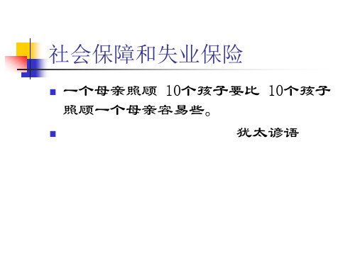 社会保障跟失业保险的定义(ppt84页)资料文档