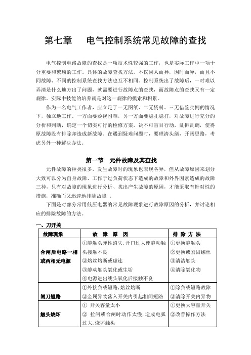 第七节电气控制系统常见故障的查找