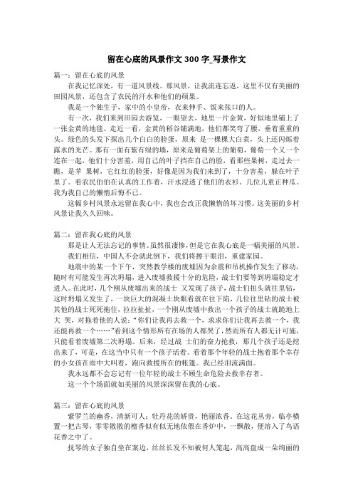 留在心底的风景作文300字_写景作文