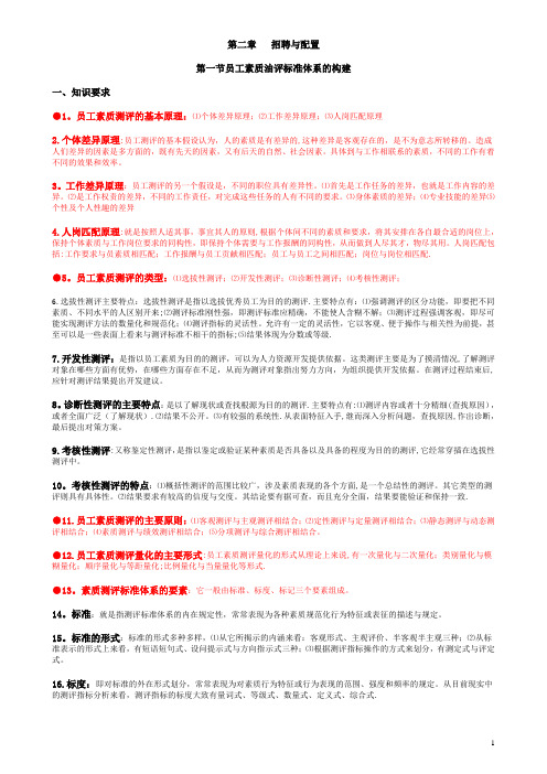 人力资源管理师-新教材-第二章-招聘与配置学习要点