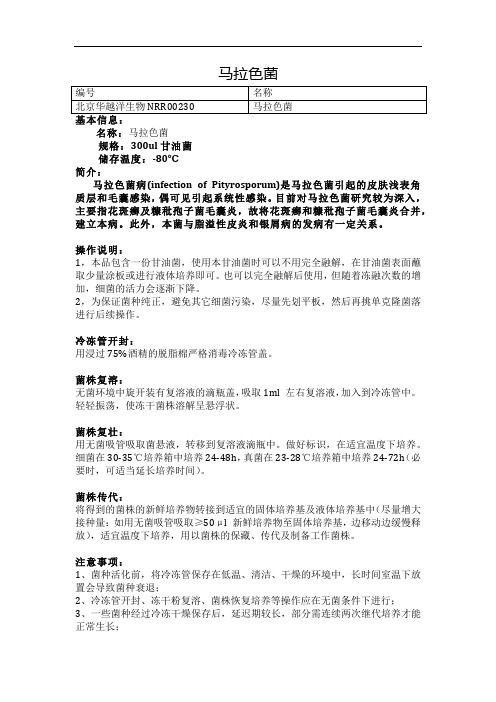 马拉色菌使用说明