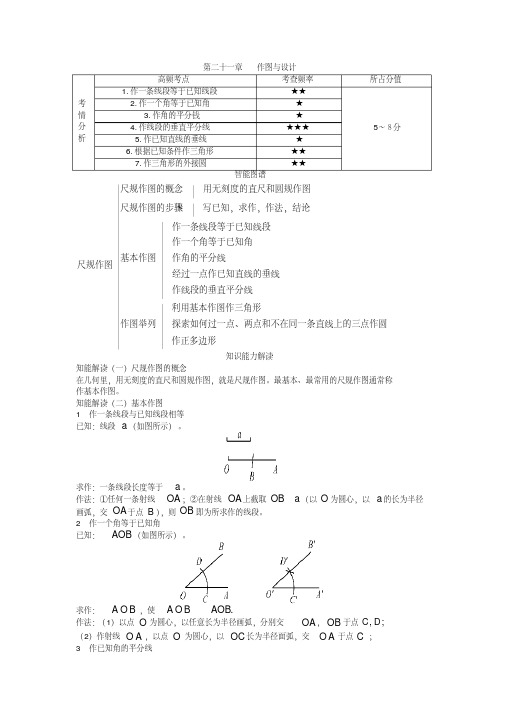 中考数学：第21章《作图与设计》知识点精讲