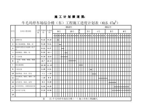 停车场综合楼工程施工进度计划表(2个XLS 表)