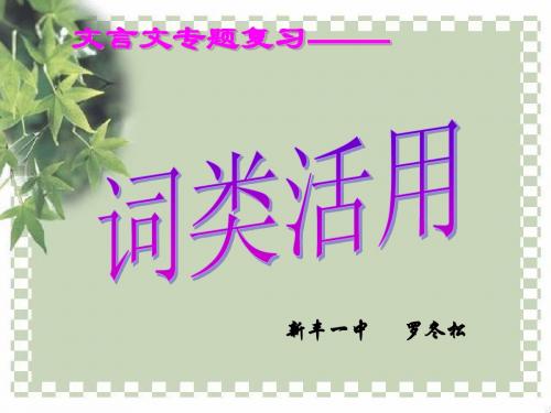 2011高考语文文言文专题复习 词类活用 ppt