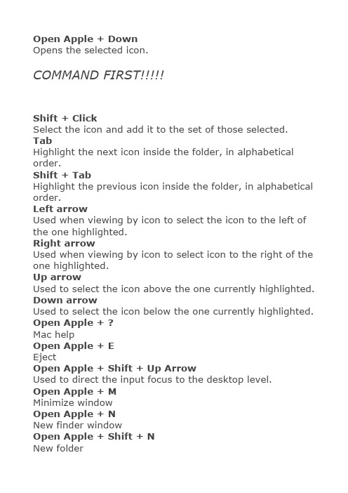 MACBOOK SHORTCUT