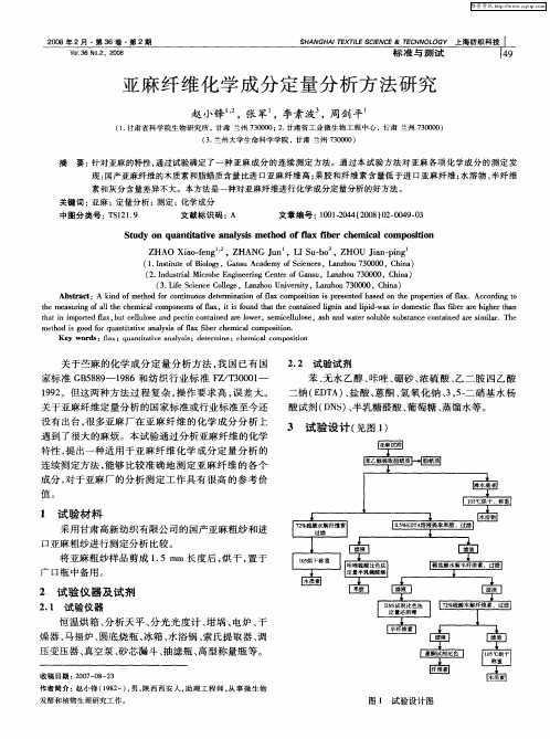 亚麻纤维化学成分定量分析方法研究