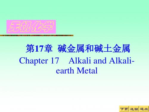 17 碱金属和碱土金属