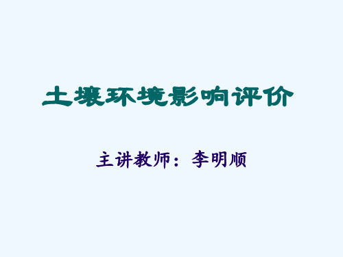 土壤环境影响评价报告书