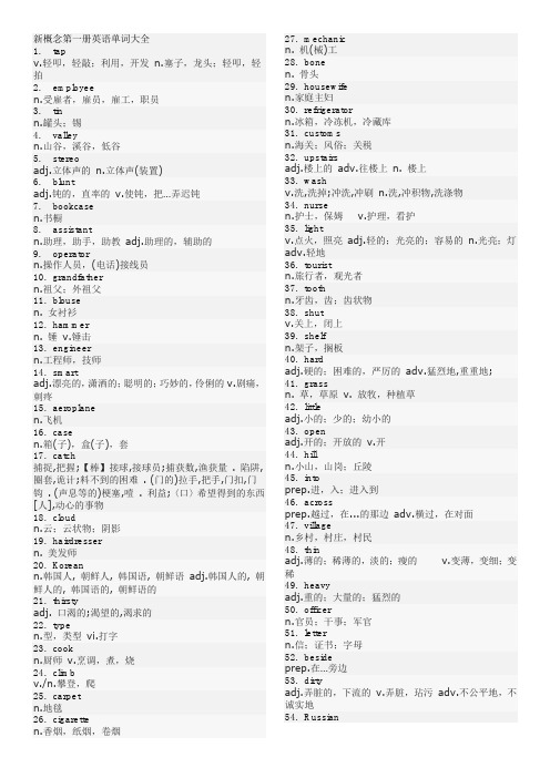 新概念第一册单词大全(新版)