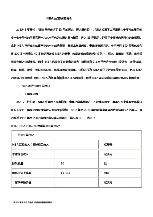 NBA运营模式分析