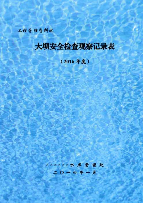 大坝安全检查观察记录表
