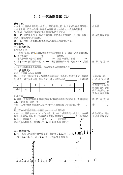 苏科初中数学八年级上册《6.3 一次函数的图像》教案 (1)-精编.doc
