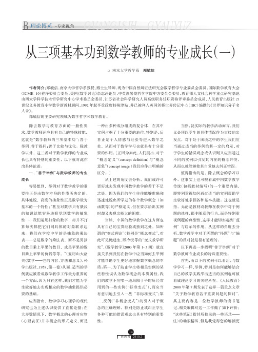 从三项基本功到数学教师的专业成长_一_