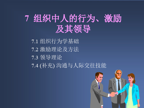 组织中人的行为、激励及其领导ppt课件
