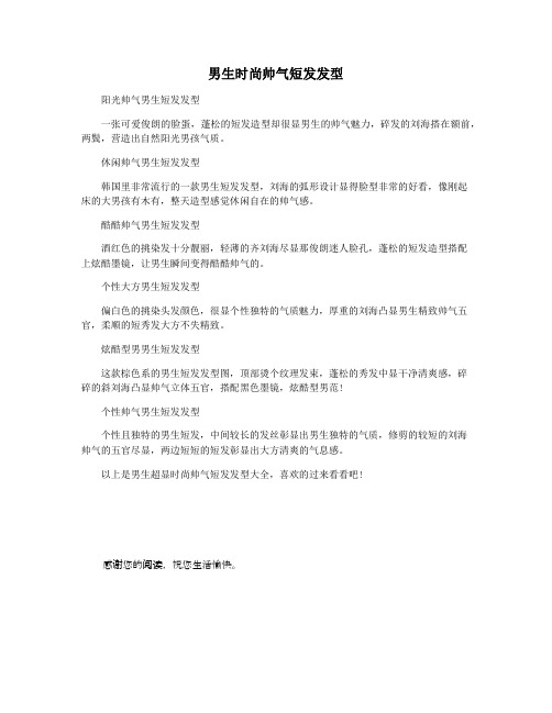 男生时尚帅气短发发型