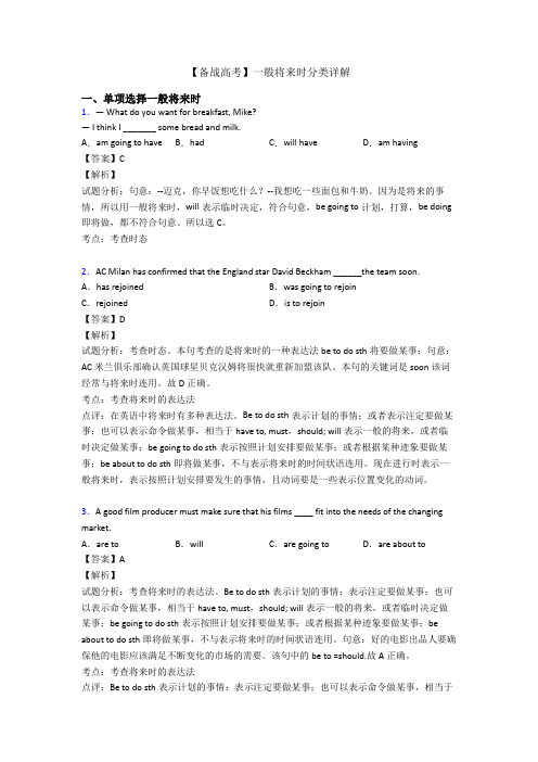 【备战高考】一般将来时分类详解