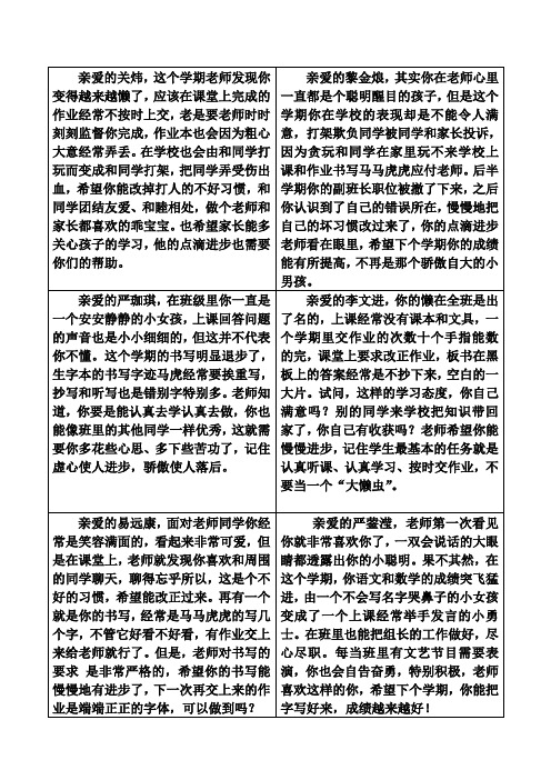 2013秋手册评语