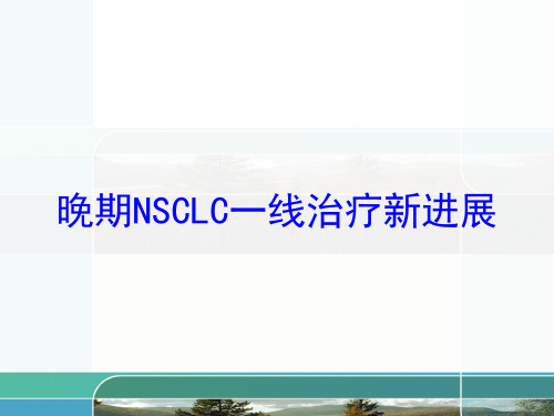 晚期NSCLC一线治疗新进展培训课件