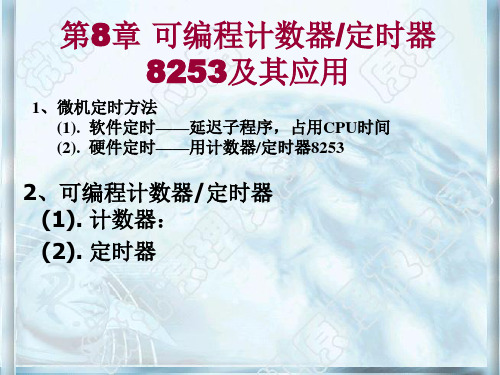 第08章 可变程计数器8253及其应用精品PPT课件