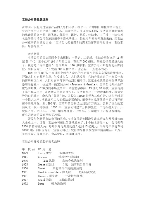 宝洁公司的品牌道路