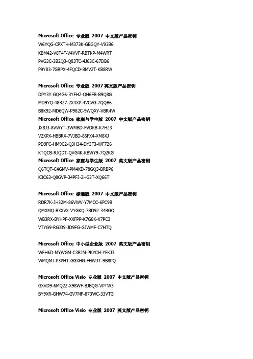 project2007密钥