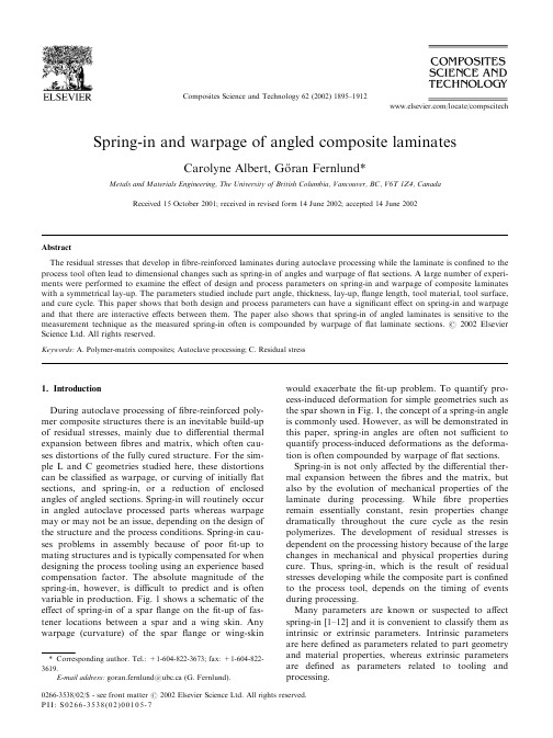 Spring-in and warpage of angled composite laminates 2002