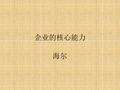 海尔核心能力