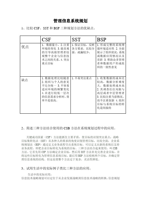 管理信息系统规划