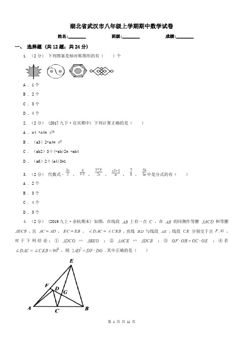 湖北省武汉市八年级上学期期中数学试卷
