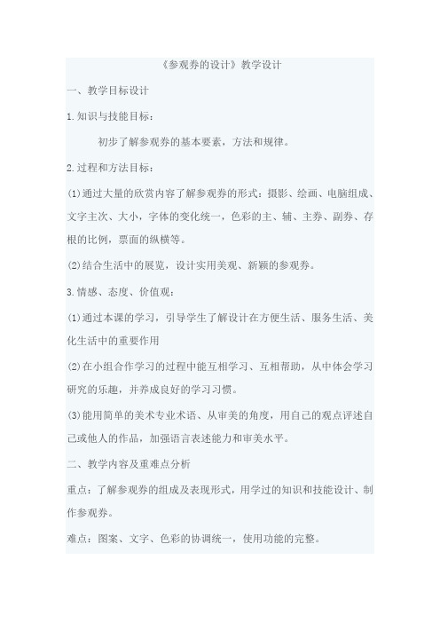 参观券的设计