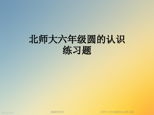 北师大六年级圆的认识练习题