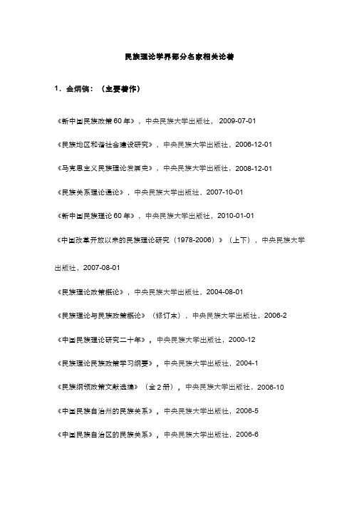 民族理论与民族政策(11.1)--名家论著