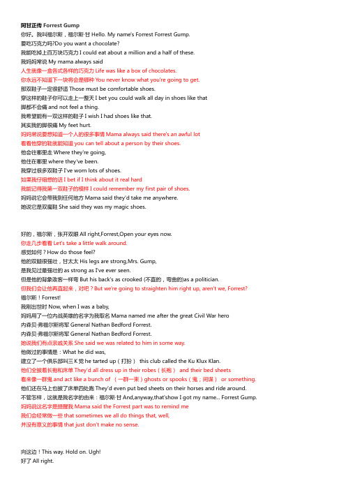 阿甘正传台词