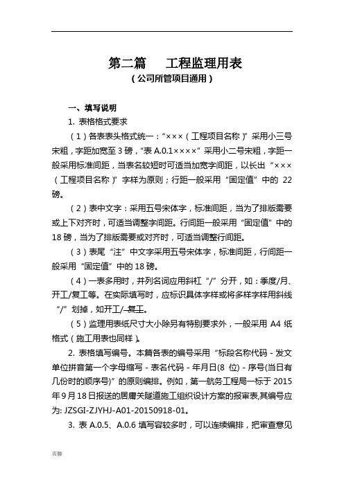 2017年最新工程监理表格模板